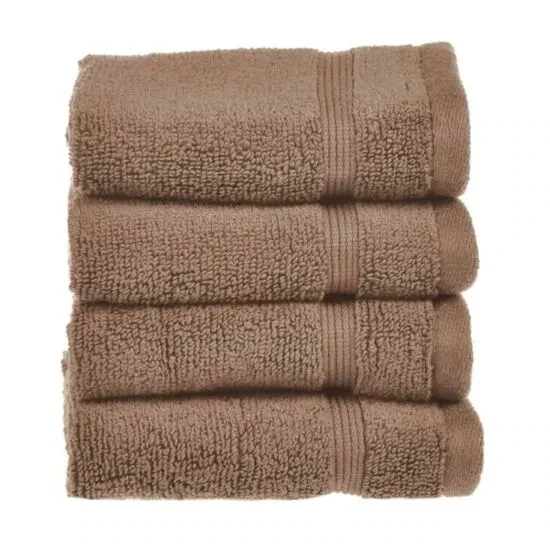 Allure Zero Twist Face Cloths Pack of 4 (MOCHA)