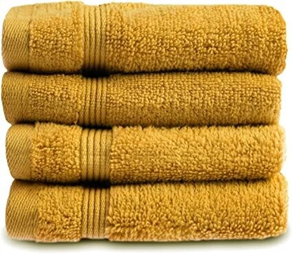 Allure Zero Twist Face Cloths Pack of 4 (MUSTARD)