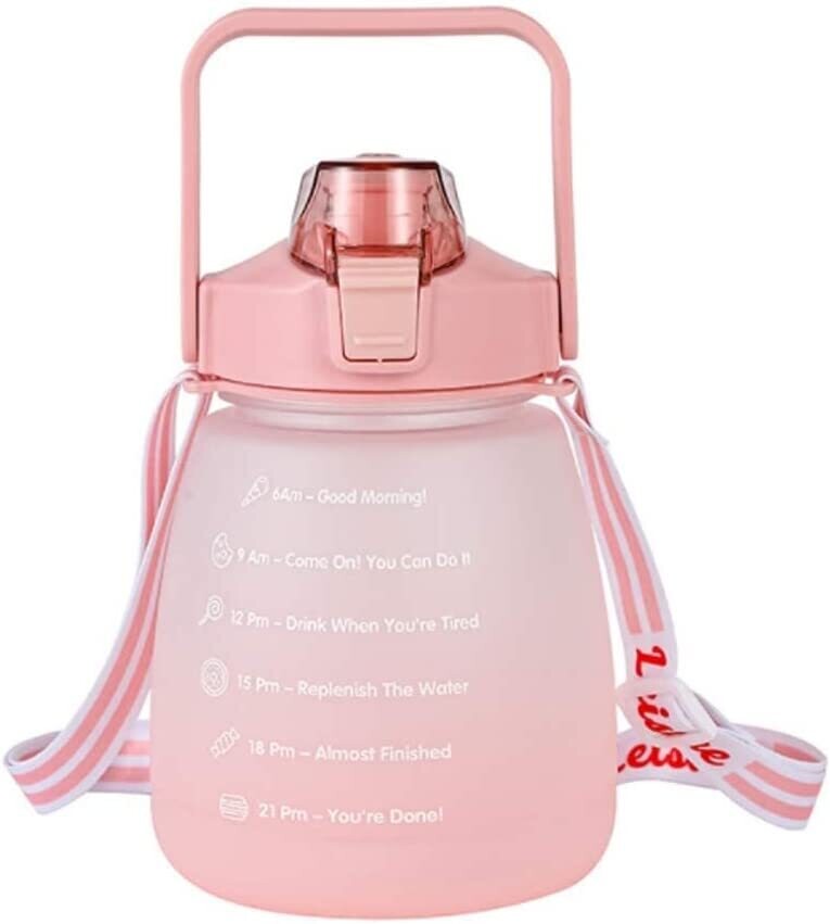 Gradient Large Capacity Water Bottle-Pink