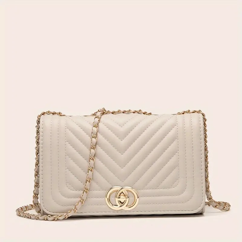 Women&#39;s Small Flap Square Purse-White