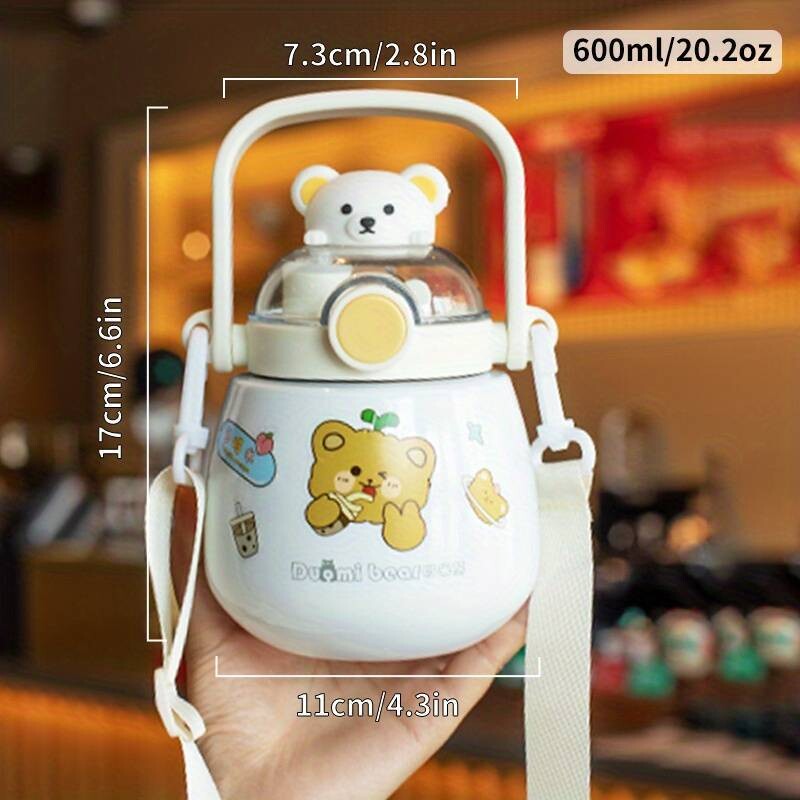 Large Bear Water Bottle-White