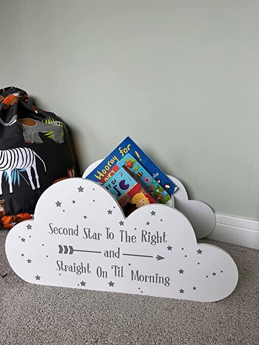 White Wooden Cloud Shaped Children&#39;s Bookshelf