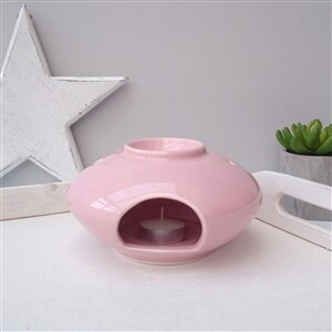 Stackable Large Oval Ceramic Wax Melter - Pink