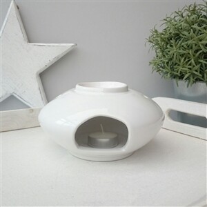 Stackable Large Bowl Ceramic Wax Melter - White