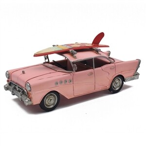 Pink Car With Surfboard 28cm
