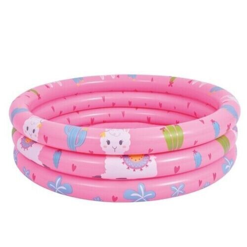 Sun Club Kids Alpaca 3 Ring Paddling Pool, Colour: Pink