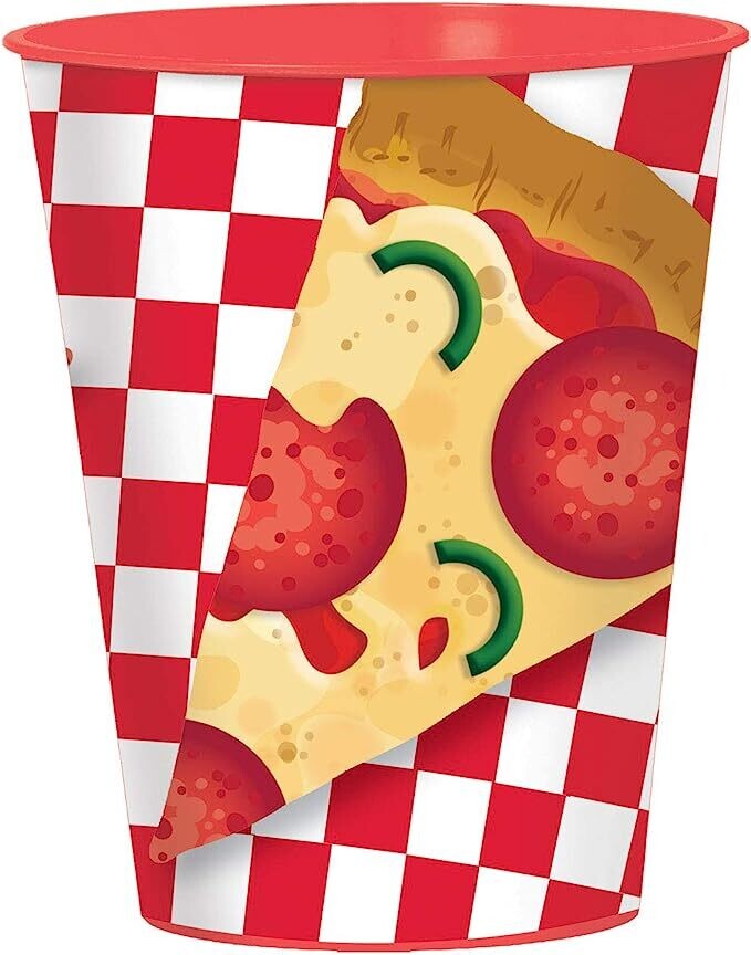 Pizza Party Print Plastic Cup - 12pc 