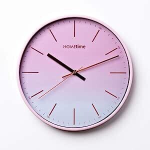 HOMETIME ROUND WALL CLOCK OMBRE BLUSH FOIL NUMBERS 30CM