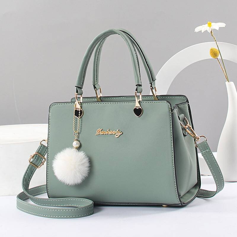 Stylish Solid Color Hand Bag-Green