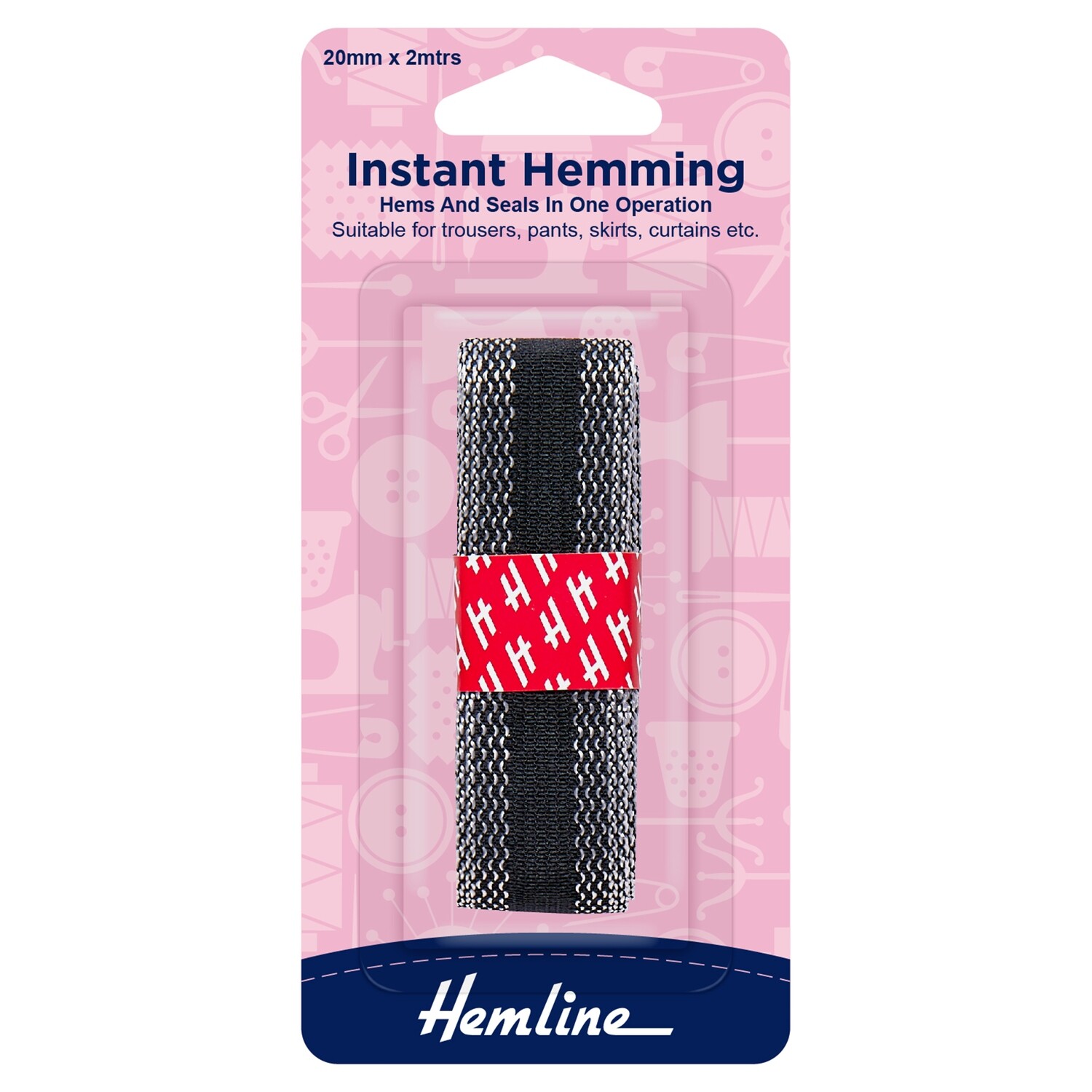 Instant Hemming: 2m x 20mm: Black