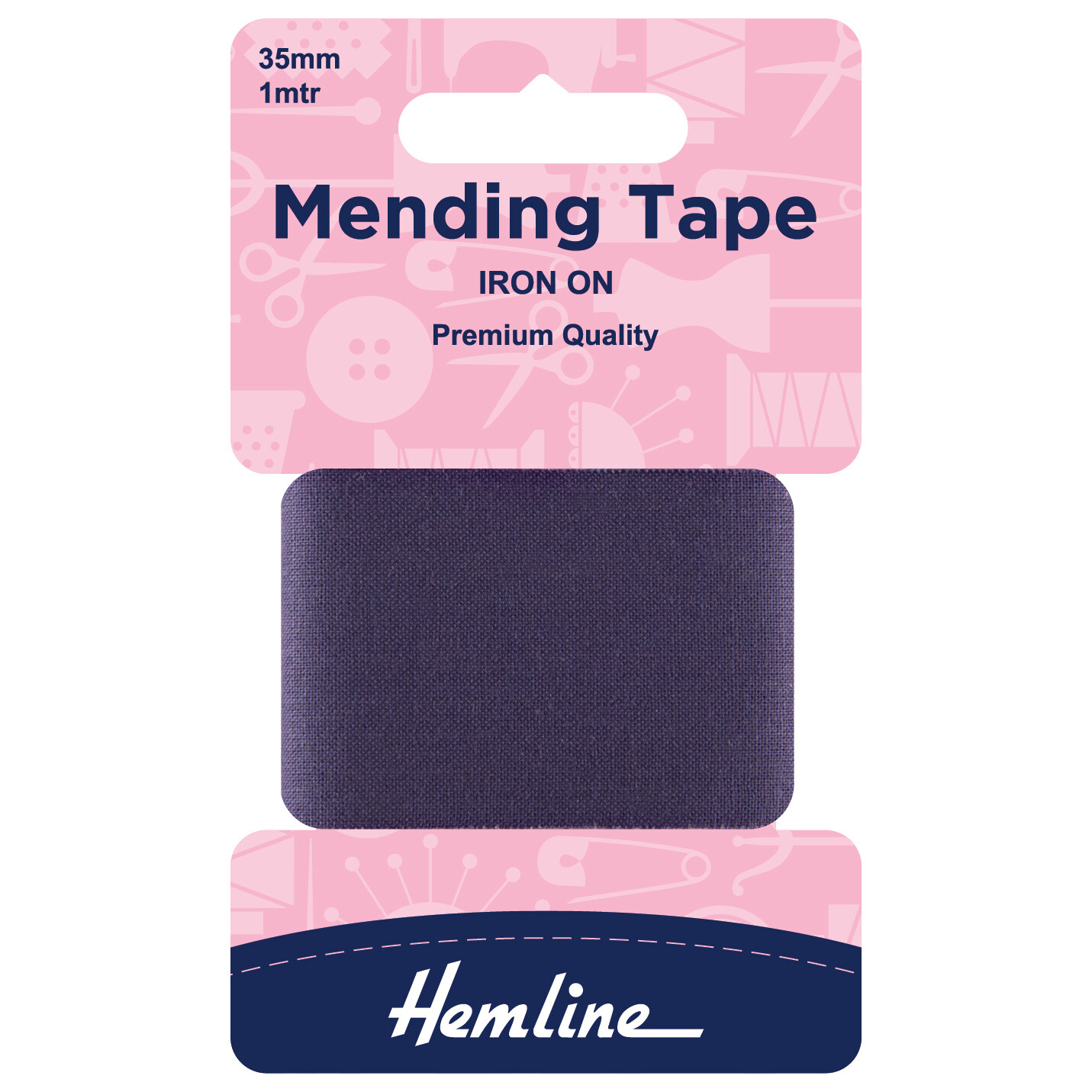 Iron-On Mending Tape: Navy - 100cm x 38mm