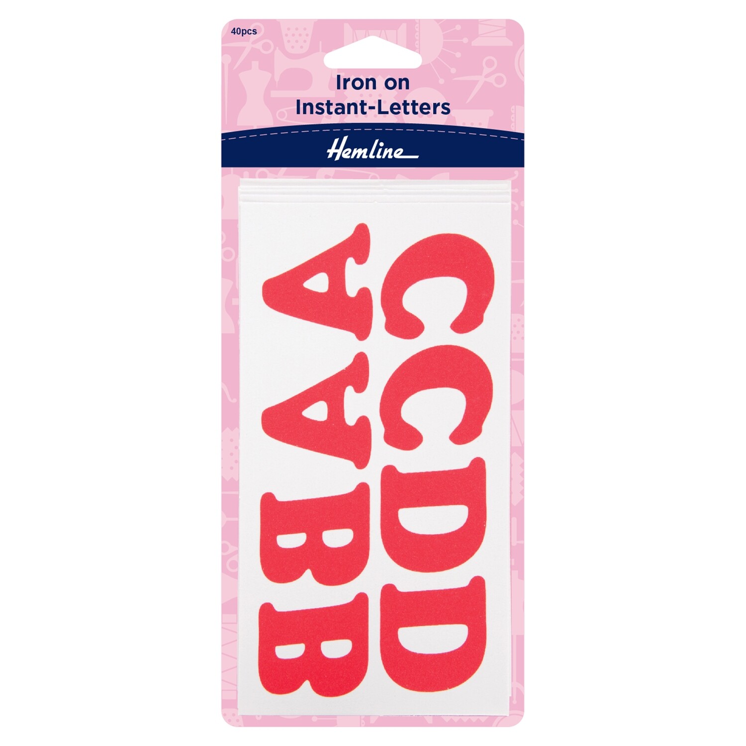 Motif: Iron-On Instant Letters: Red - 40pcs