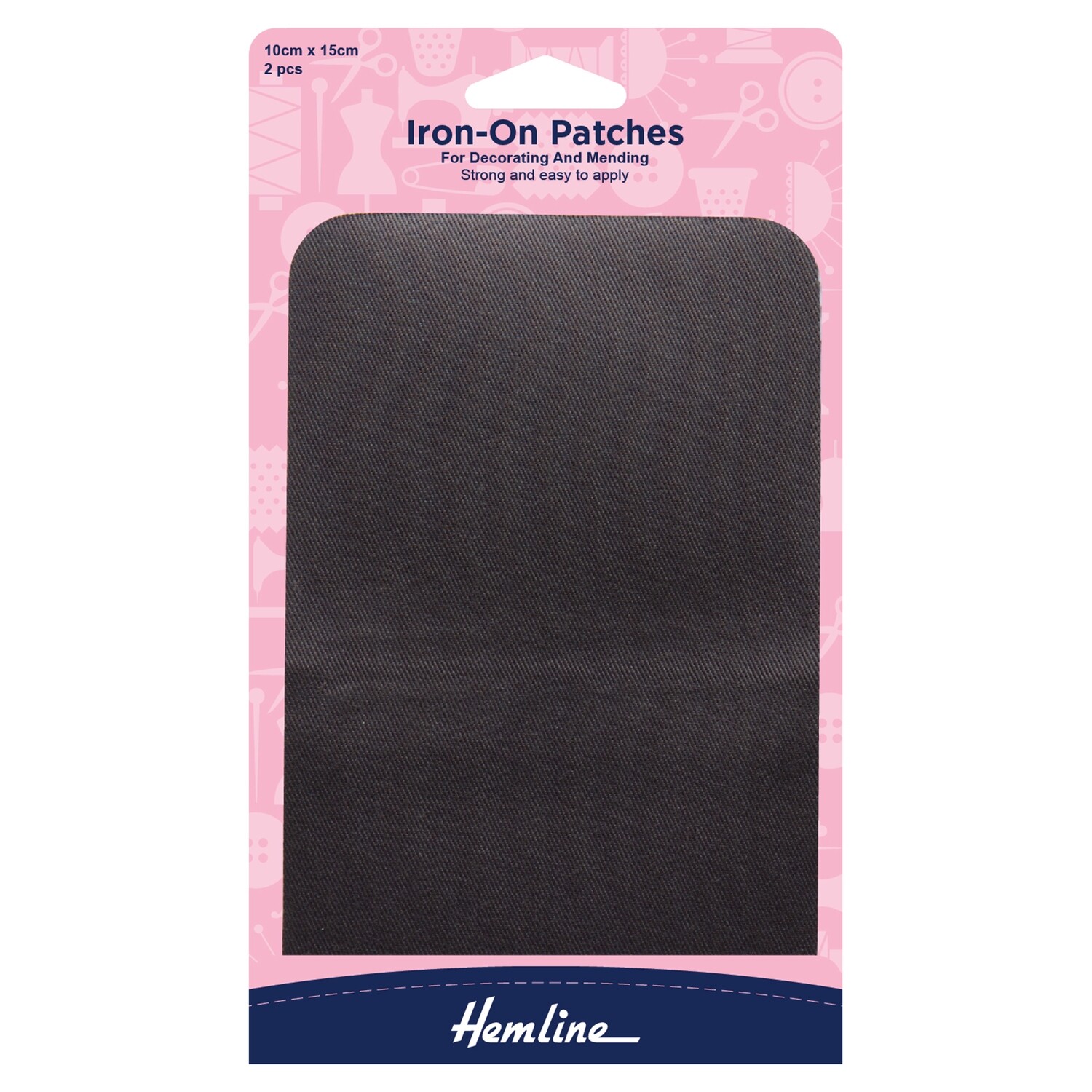 Cotton Twill Patches: Dark Grey - 10 x 15cm