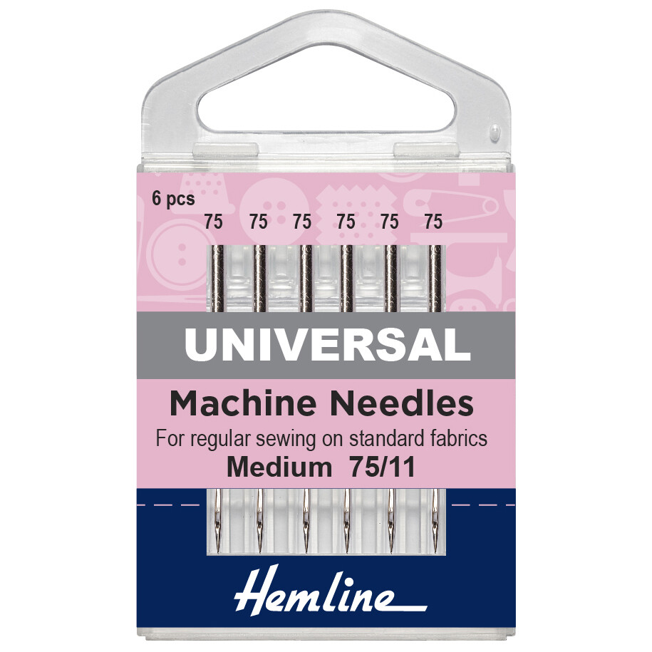 Sewing Machine Needles: Universal: Fine/Medium 75(11): 6 Pieces