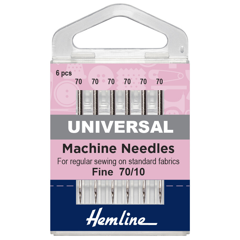 Sewing Machine Needles: Universal: Fine 70(10): 6 Pieces