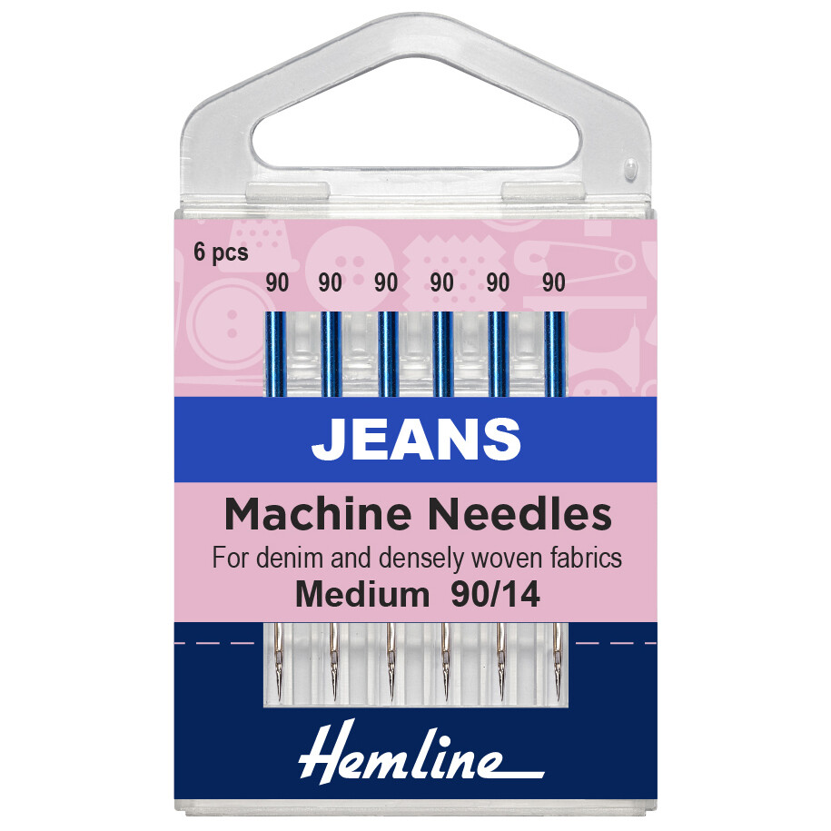 Sewing Machine Needles: Jeans: Medium to Heavy 90(14): 6 Pieces