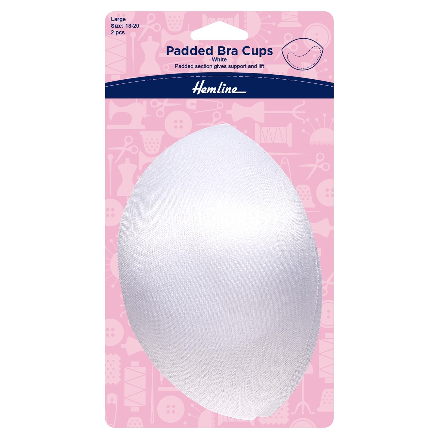 Padded Bra Cups: Large: White