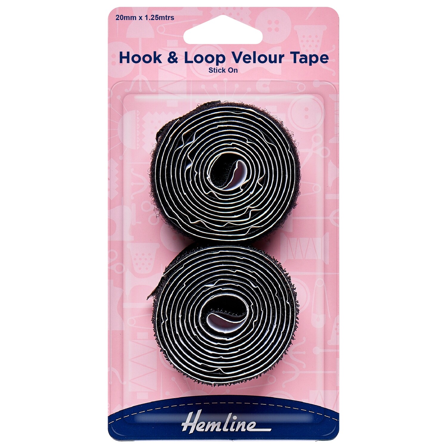 Hook &amp; Loop Tape: Stick-On: Value Pack: 1.25m x 20mm: Black