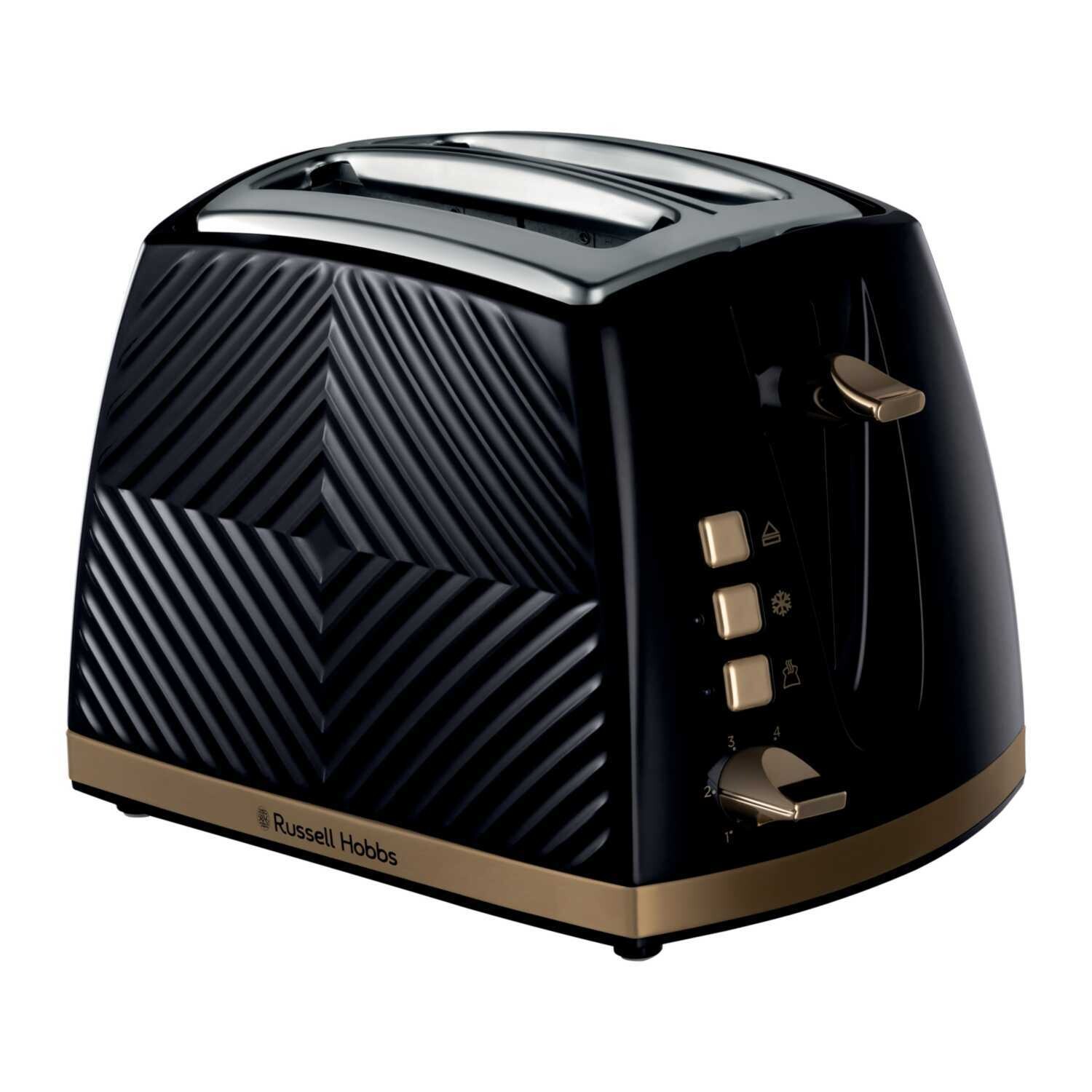 Russell Hobbs Groove Toaster Black - 2 slice