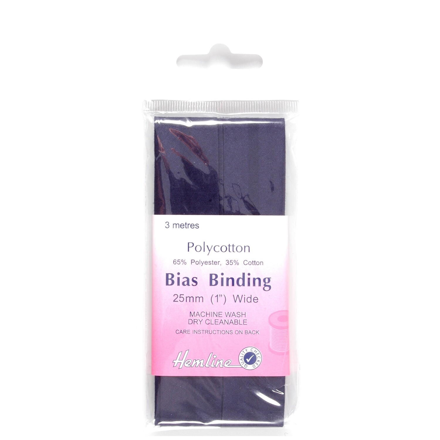 Trim: Bias Binding: Polycotton: 5m x 12mm: Navy