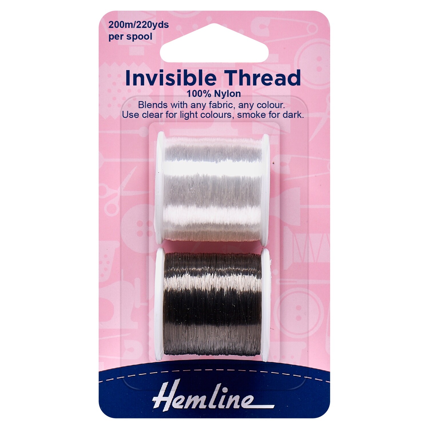 Invisible Thread: 200m: Clear &amp; Smoke: Pack of 2