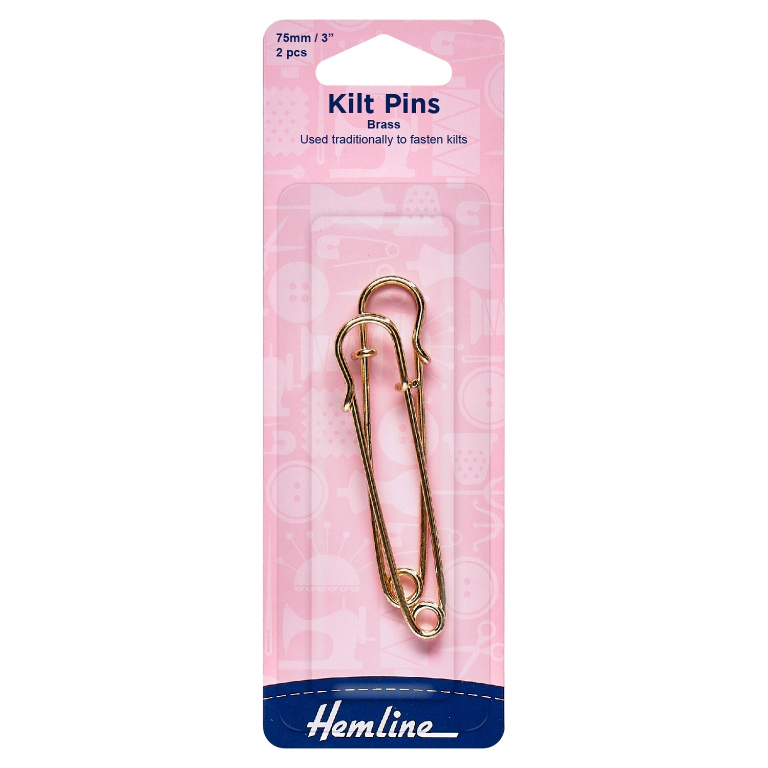 Kilt Pins: 75mm: Gold: 2 Pieces