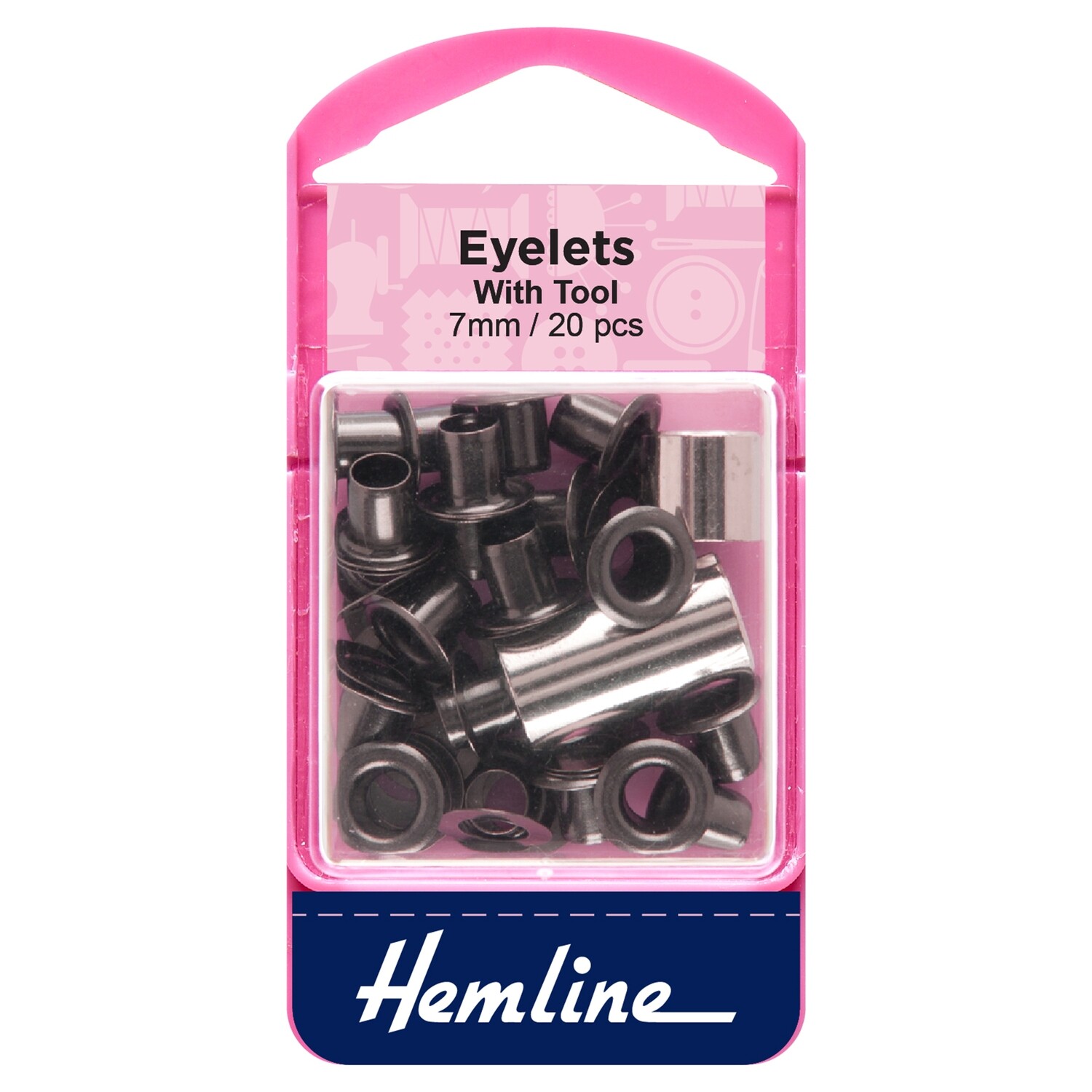 Eyelets: 7mm: Black: 20 Pieces