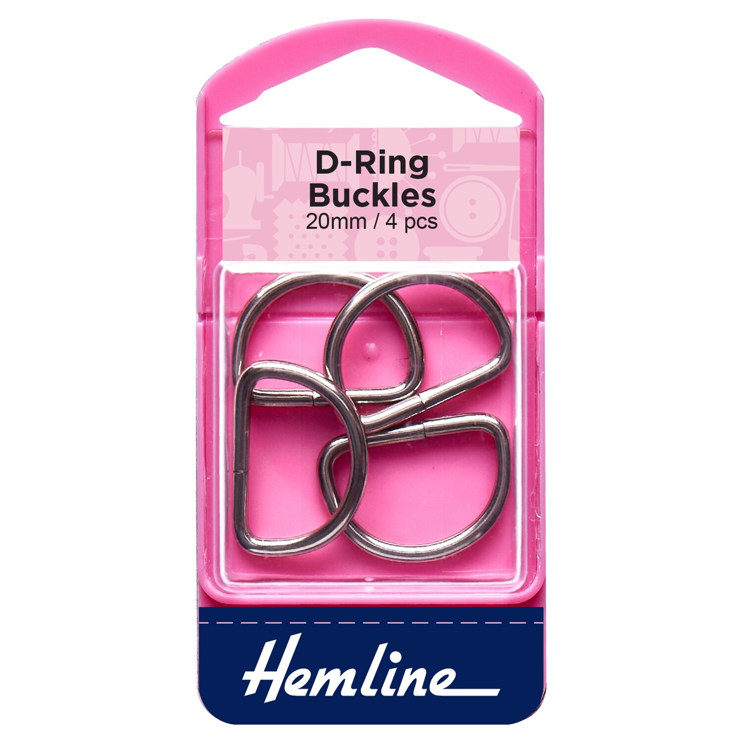D Rings: 20mm: Nickel: 4 Pieces