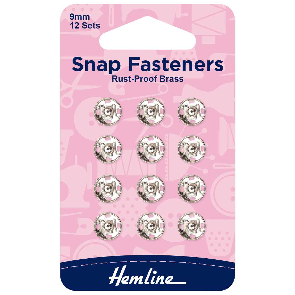 Snap Fasteners: Sew-on: Nickel: Assorted: Pack of 20