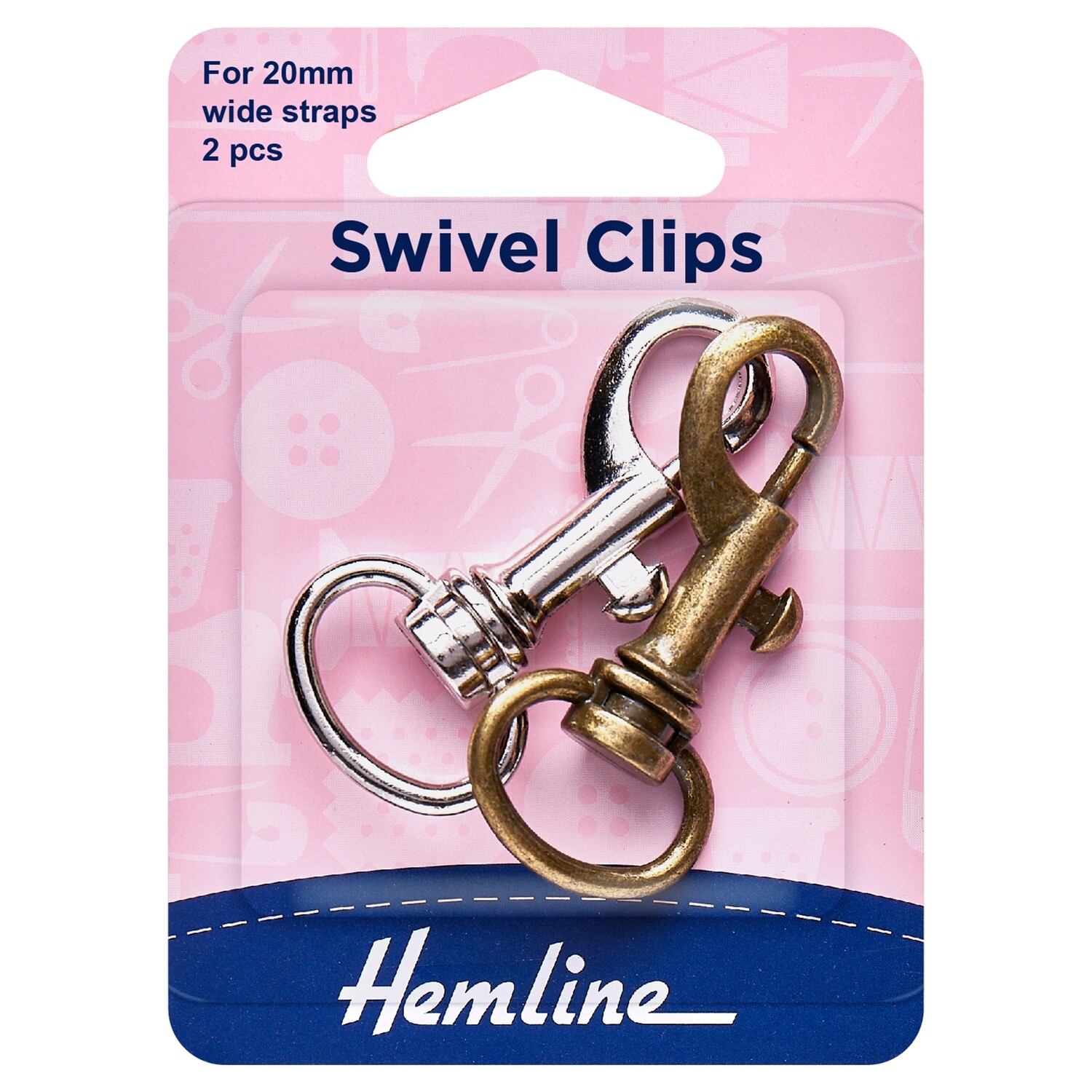 Swivel Clip: Bronze &amp; Metal: 20mm: 2 Pieces