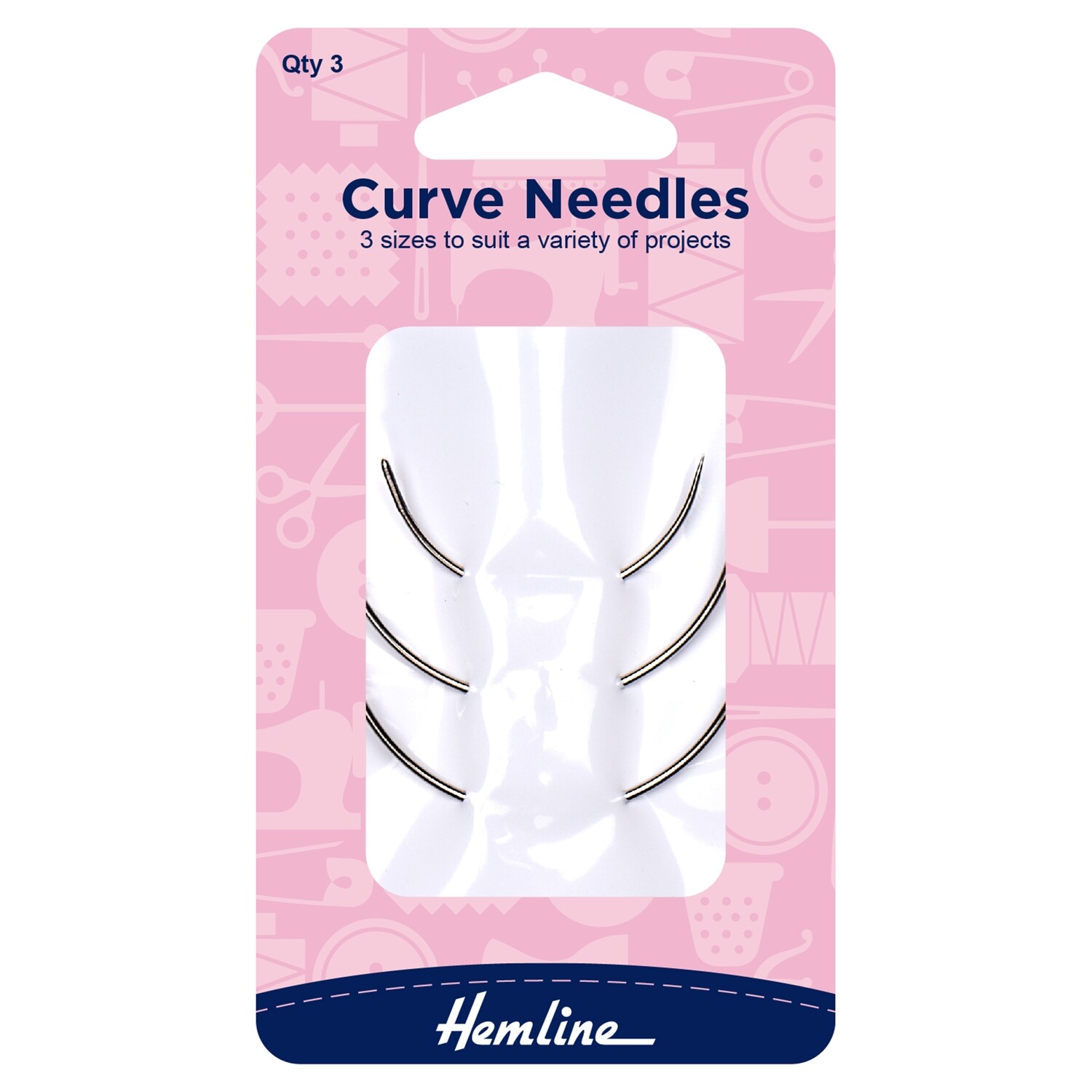 Hand Sewing Needles: Curved Set: 3 Pieces