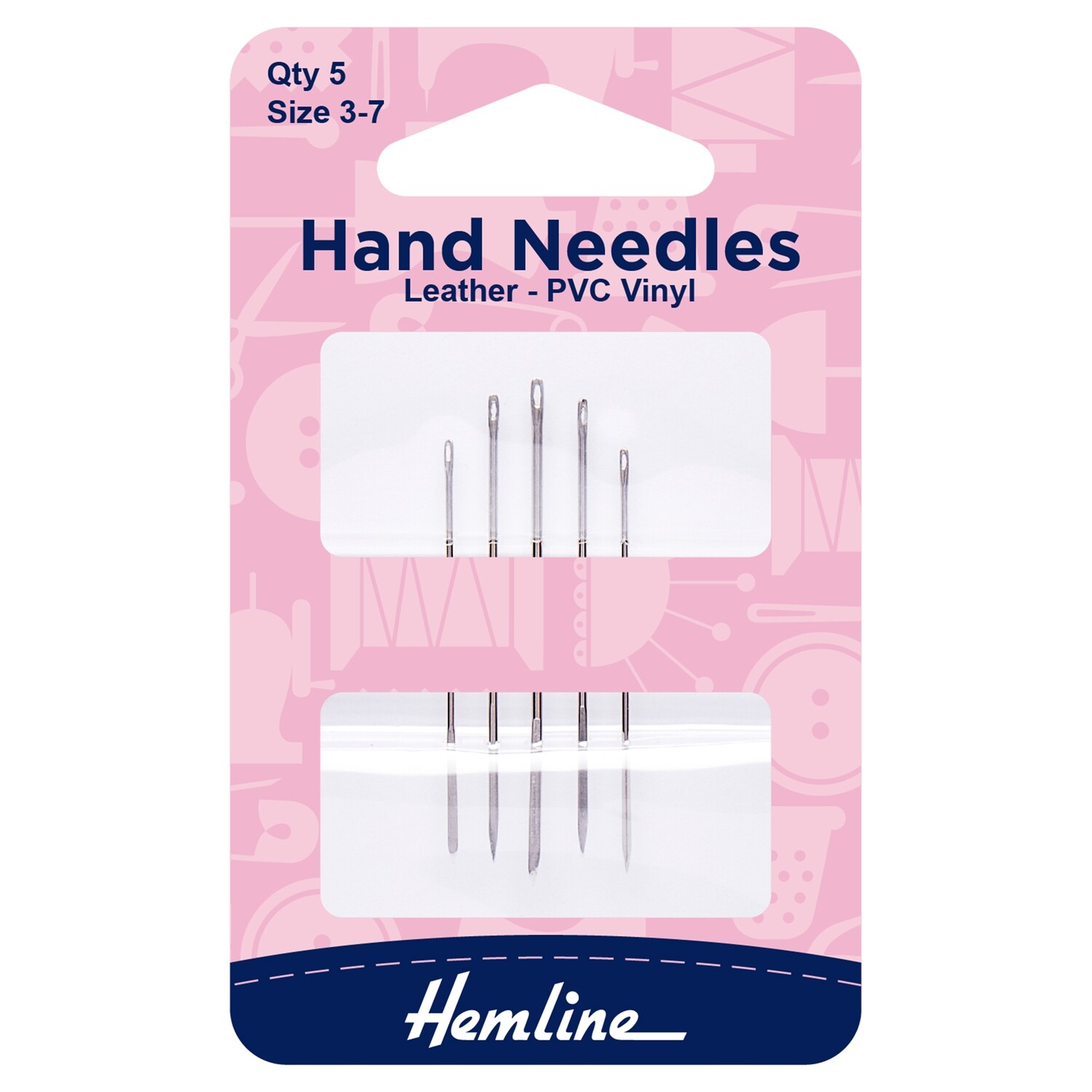 Hand Sewing Needles: Leather-PVC-Vinyl: Size 3-7: Pack of 5