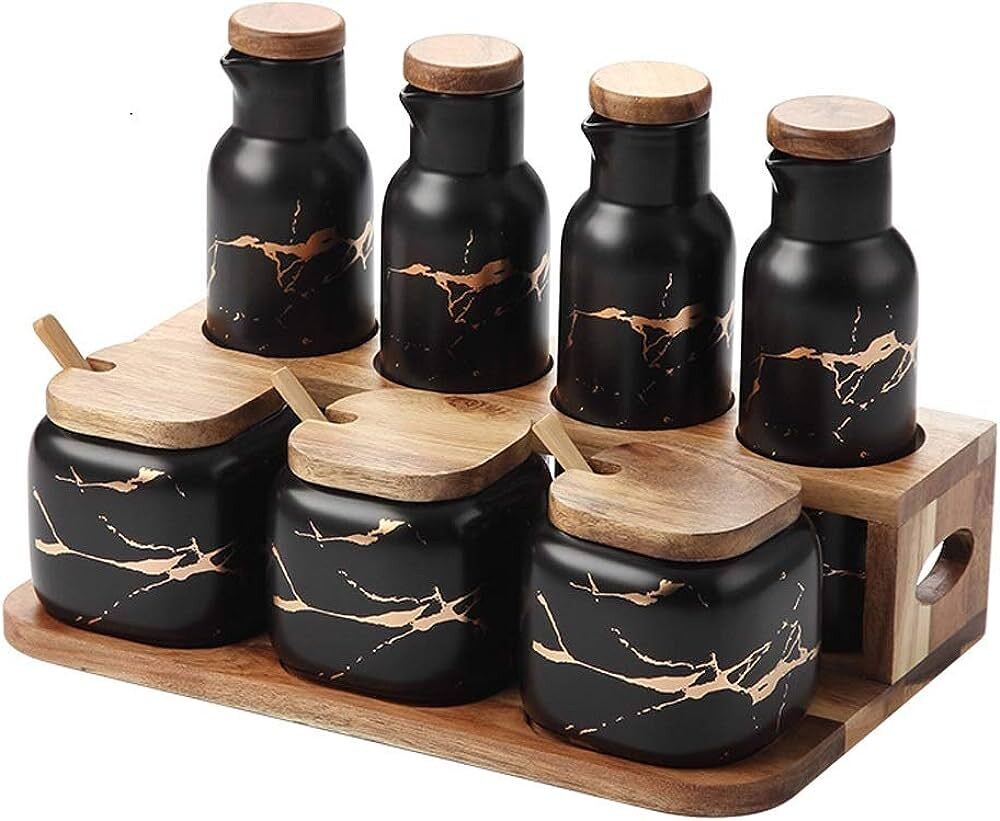 Storage Jars Spice Containers Set with Lids Condiment Container Seasoning