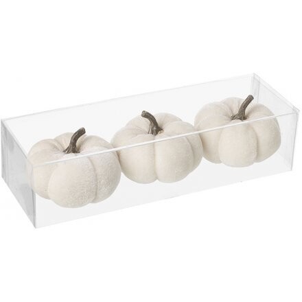 Set Of Three Velvet Pumpkins