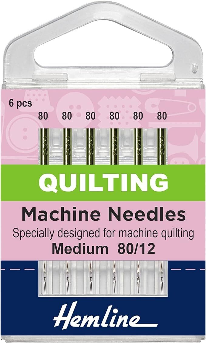 Hemline H106.80 | Medium Quilting Machine Needles | 5pk 80/12