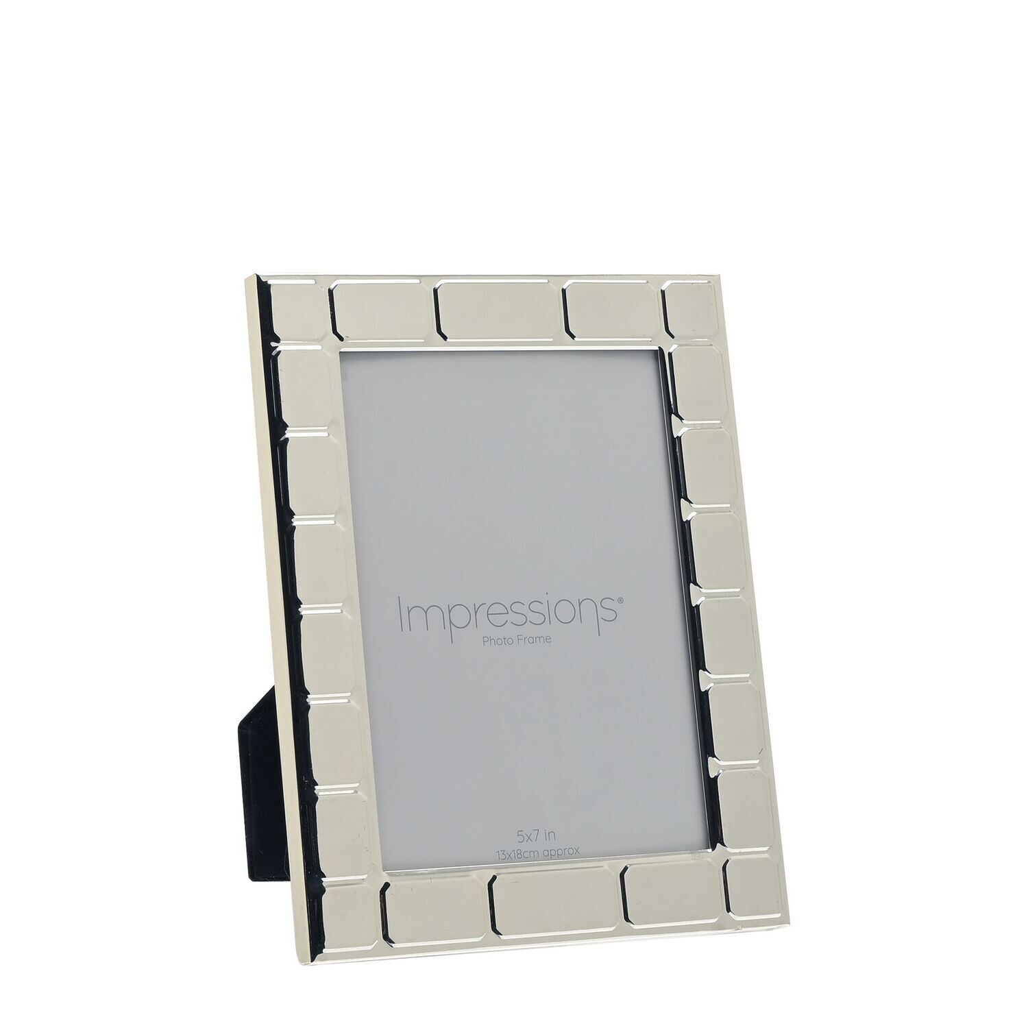 IMPRESSIONS TILE PATTERN SILVERPLATED FRAME 5&quot; X 7&quot;