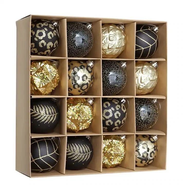 Black and Gold Christmas Tree Ornaments