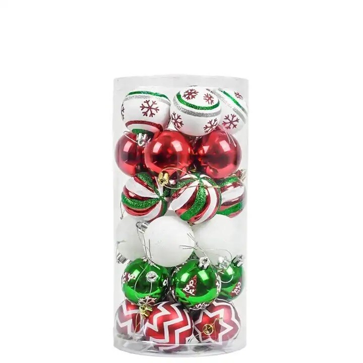 60MM 30PCS White Red Green Christmas Balls Sets