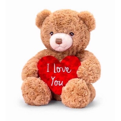VALENTINES BRAMBLE BEAR WITH HEART HONEY 18CM