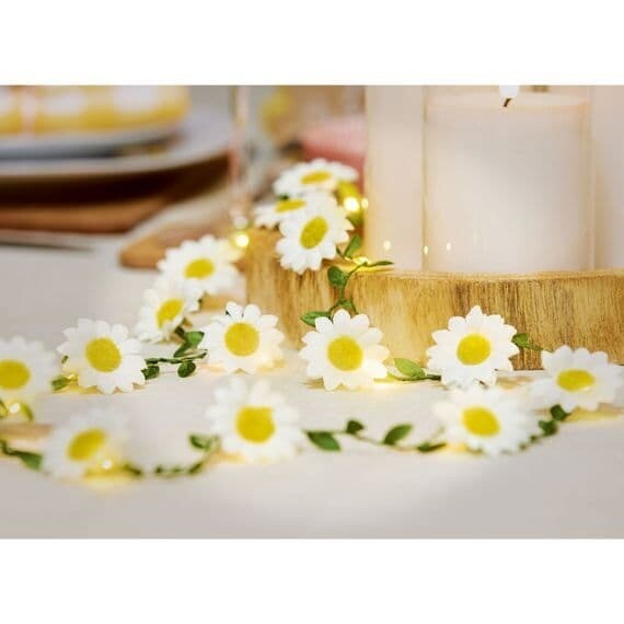 Daisy Chain or Easter Egg Garland 15 Warm White LED Lights, Type: Daisy