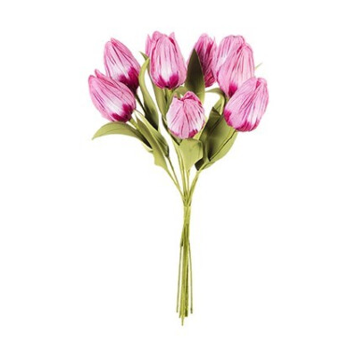 35CM PINK PAPER TULIP BOUQUET