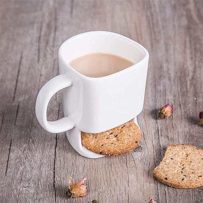 White Mug With Cookie Holder