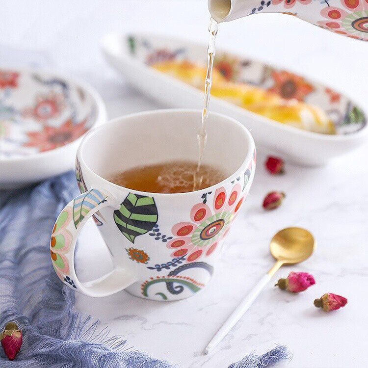 Ceramic Flower Tea Cup 300ml