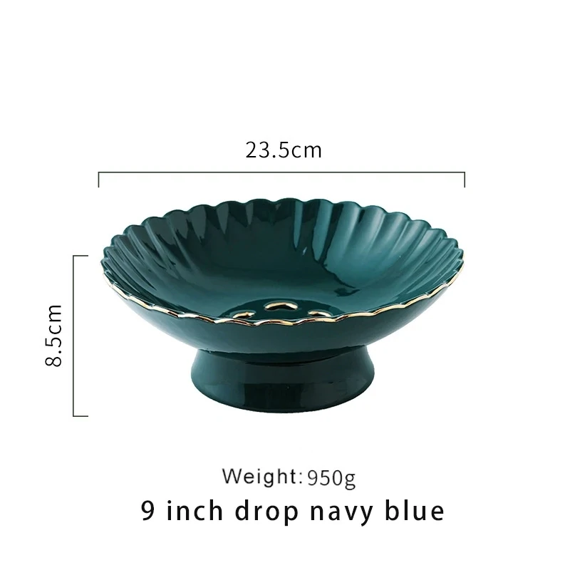 Ceramic Fruit Bowl -9inch, Colour: Dark Green