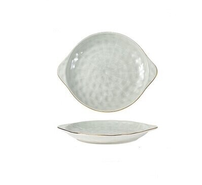 Ceramic Grey 10&quot; Ears Plate