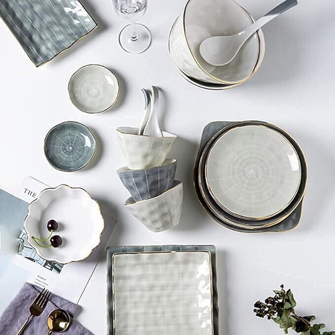 Ceramic Grey 7&quot; Square Plate