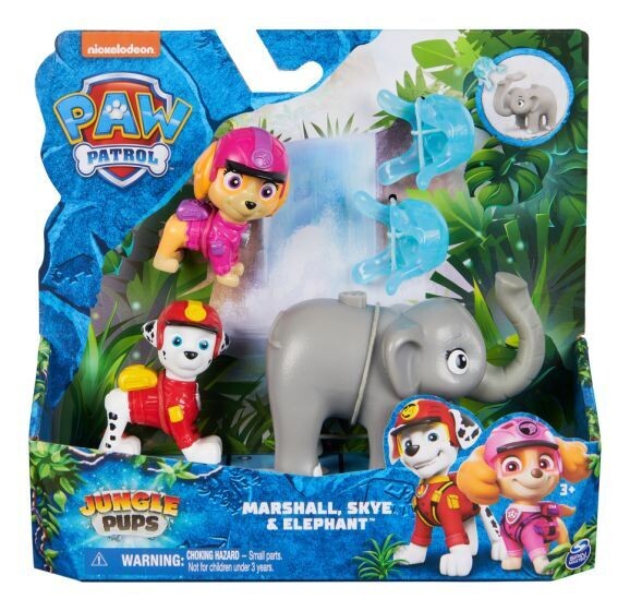Paw Patrol Figure Hero Pups Jungle Marshall and Syke with Elephant