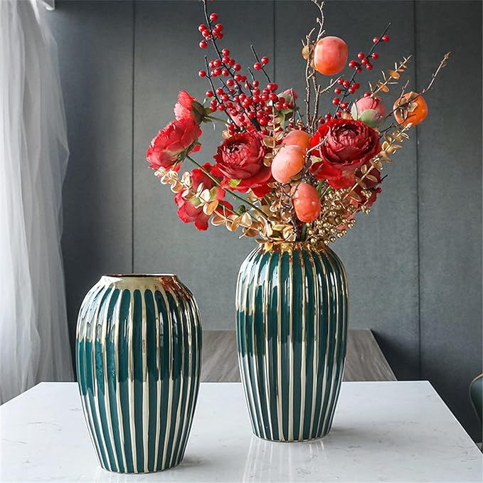 Green &amp; Gold Vase Large