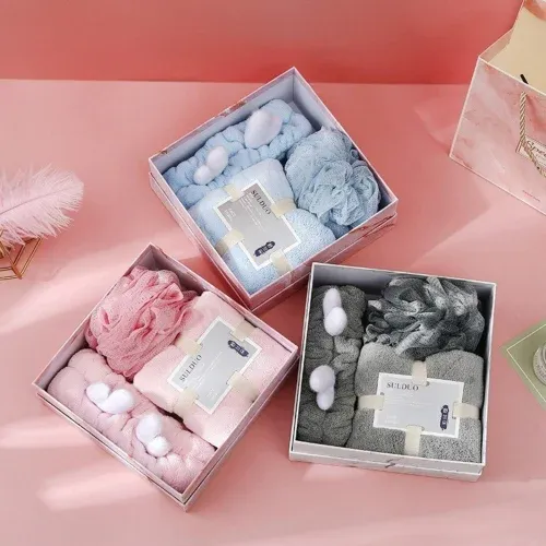 Gift Box Bath Ball, Headband, Towel Set