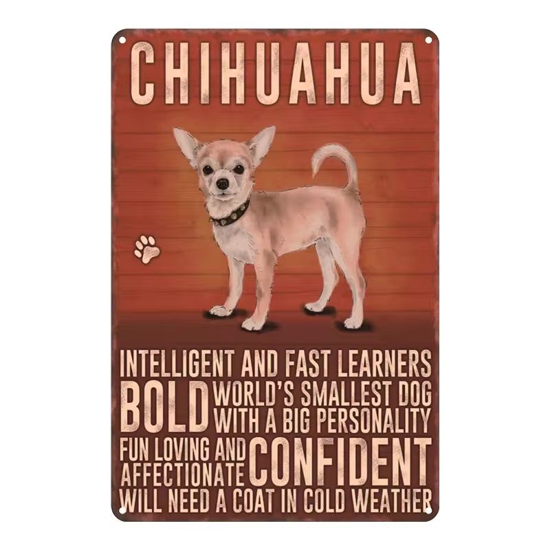 Chihuahua Vintage Metal wall